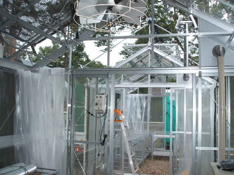 アルミ製ガラス温室B-2型 間口1800×桁行3576×高さ2372mm2.0坪 アンカー固定式 ガラス付き 3段階調整可能な天窓 家庭用温室 DIY 送料無料 - 2